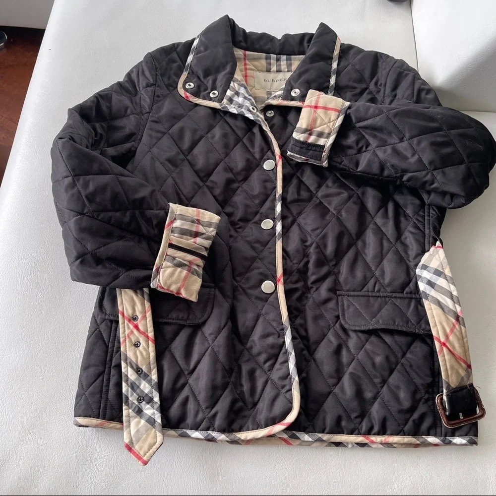 Vest jacket fleeced 10T black Burberry reversible belt